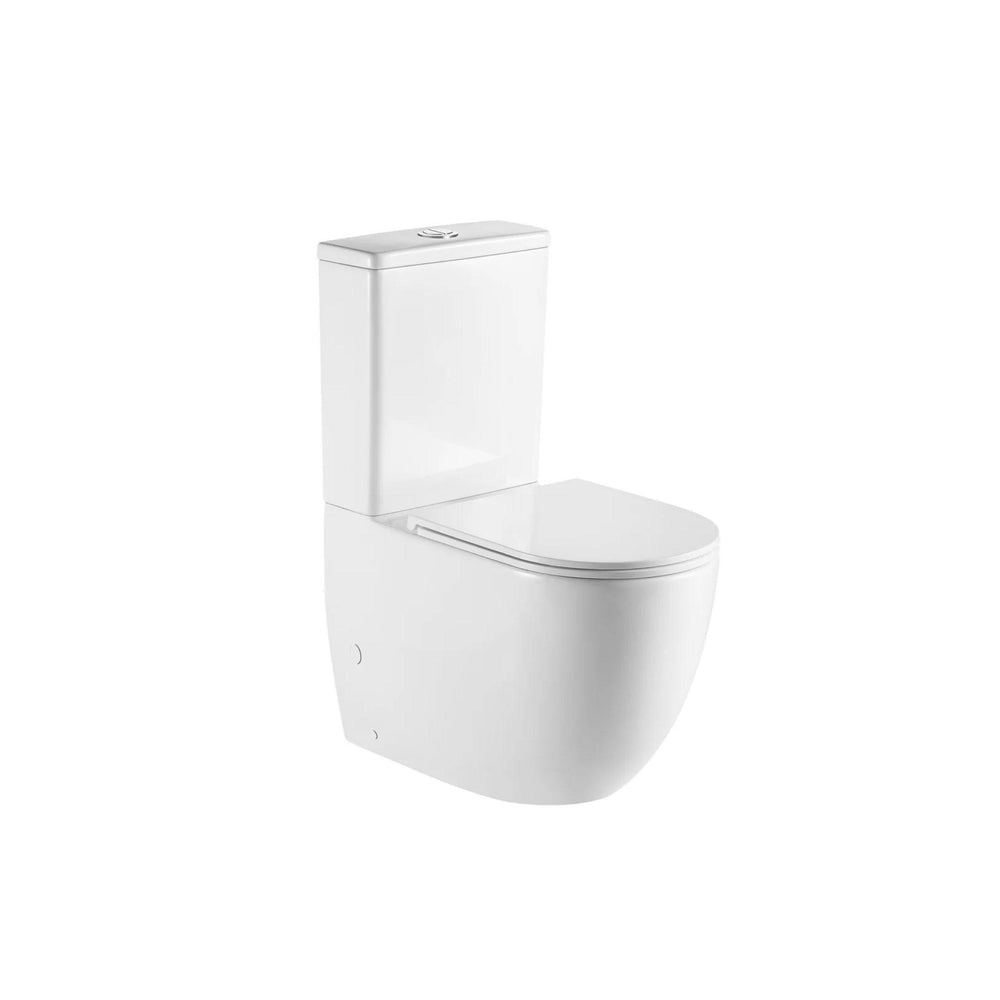 MERCIO DIANA QUIET RIMLESS AND TORNADO FLUSH BACK TO WALL TOILET SUITE GLOSS WHITE