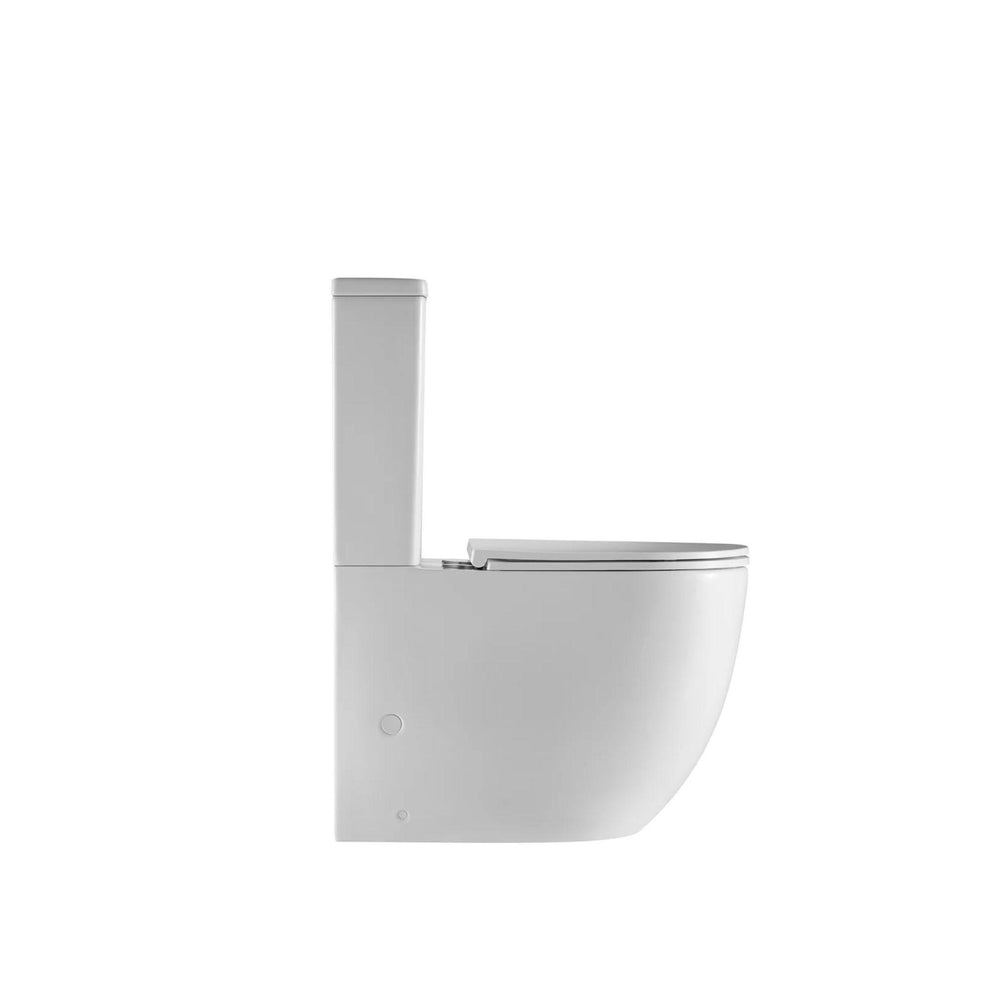 MERCIO DIANA QUIET RIMLESS AND TORNADO FLUSH BACK TO WALL TOILET SUITE GLOSS WHITE