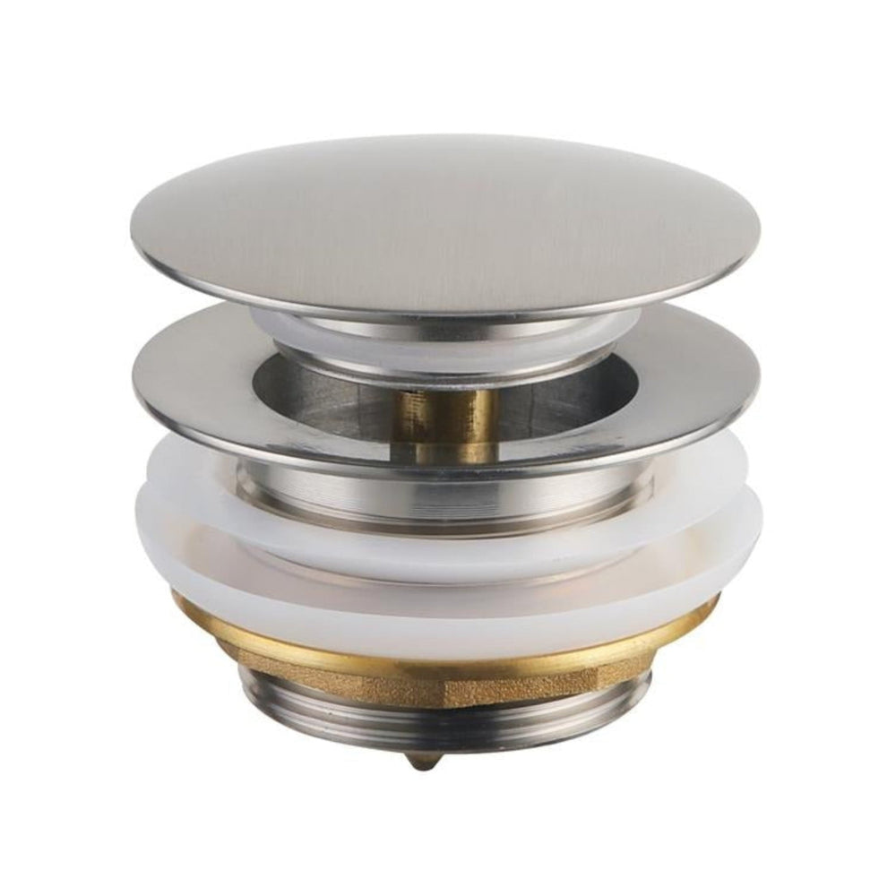 POSEIDON BRASS POP-UP BATHTUB WASTE NON-OVERFLOW 40MM BRUSHED NICKEL