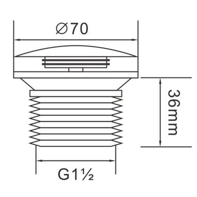 POSEIDON BATHTUB POP-UP WASTE NON-OVERFLOW MATTE WHITE 40MM