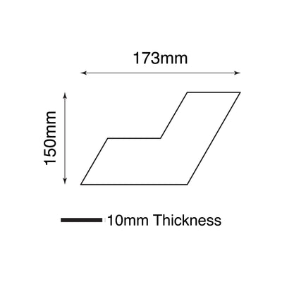 EVERSTONE DURASTONE CHARCOAL MATTE 173X150MM BOOMERANG TILE (PER BOX)