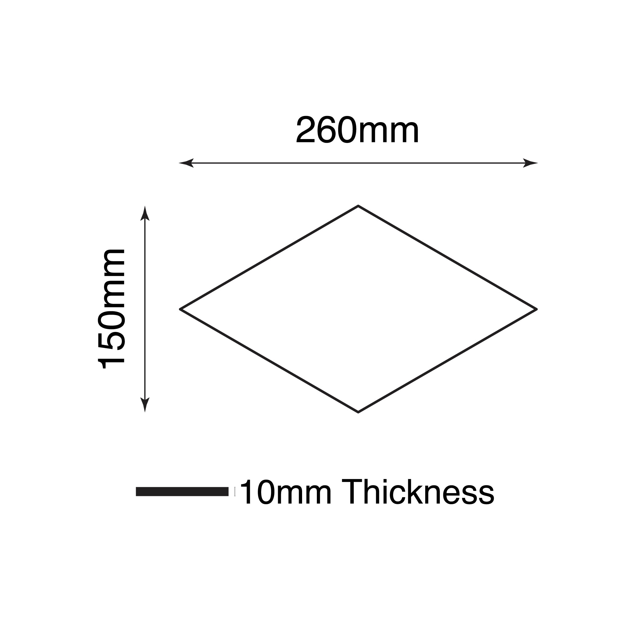 EVERSTONE DURASTONE STEEL GREY MATTE 260X150MM DIAMOND TILE (PER BOX)