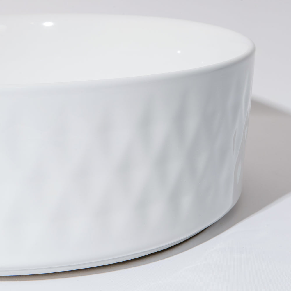 CLAYA DIAMOND ROUND ABOVE COUNTER BASIN GLOSS WHITE 360MM