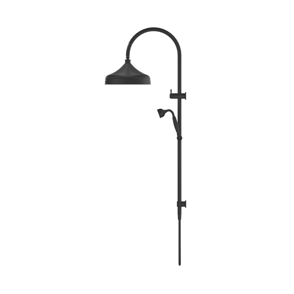 BELLA VISTA MICA HERITAGE DUAL SHOWER RAIL 1230MM BLACK