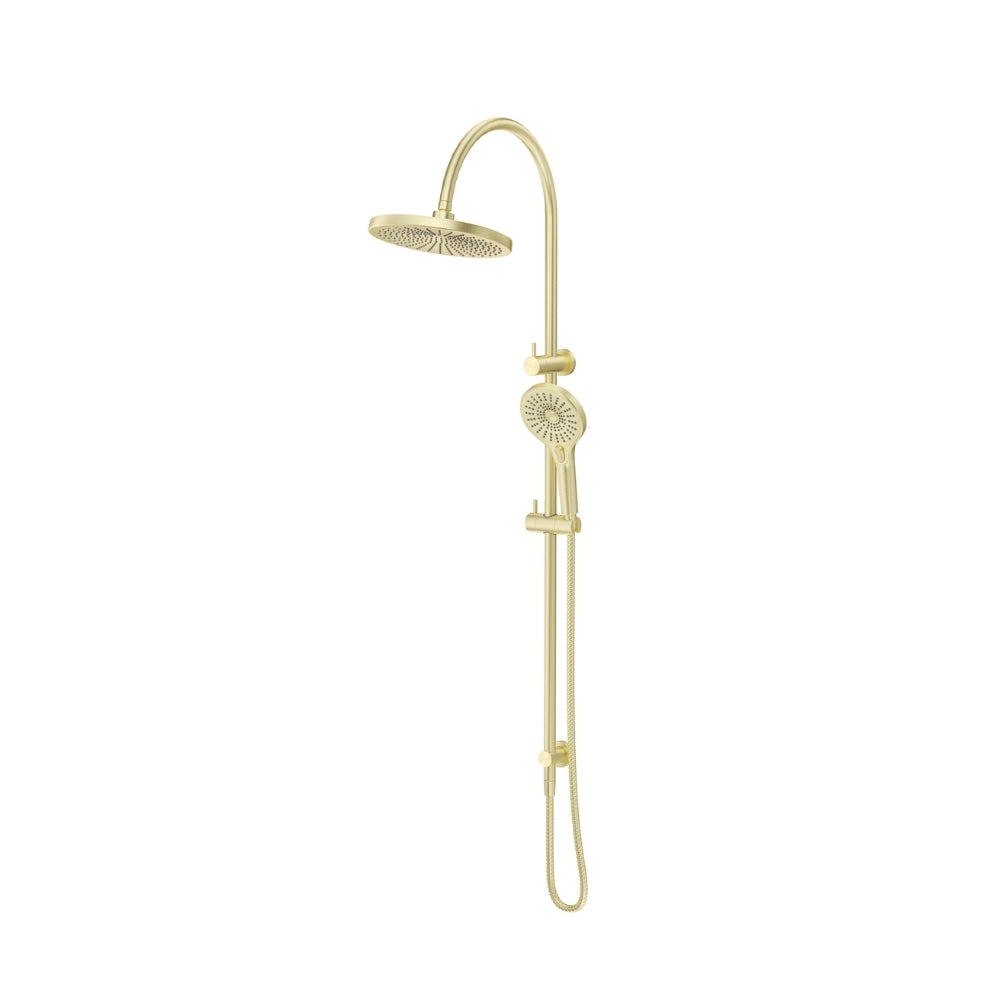 BELLA VISTA MICA GOOSENECK DUAL SHOWER RAIL 1206MM FRENCH GOLD
