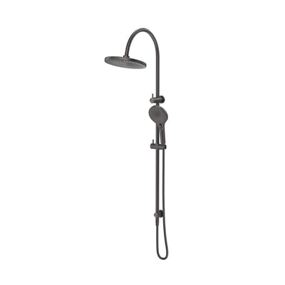BELLA VISTA MICA GOOSENECK DUAL SHOWER RAIL 1206MM GUN METAL