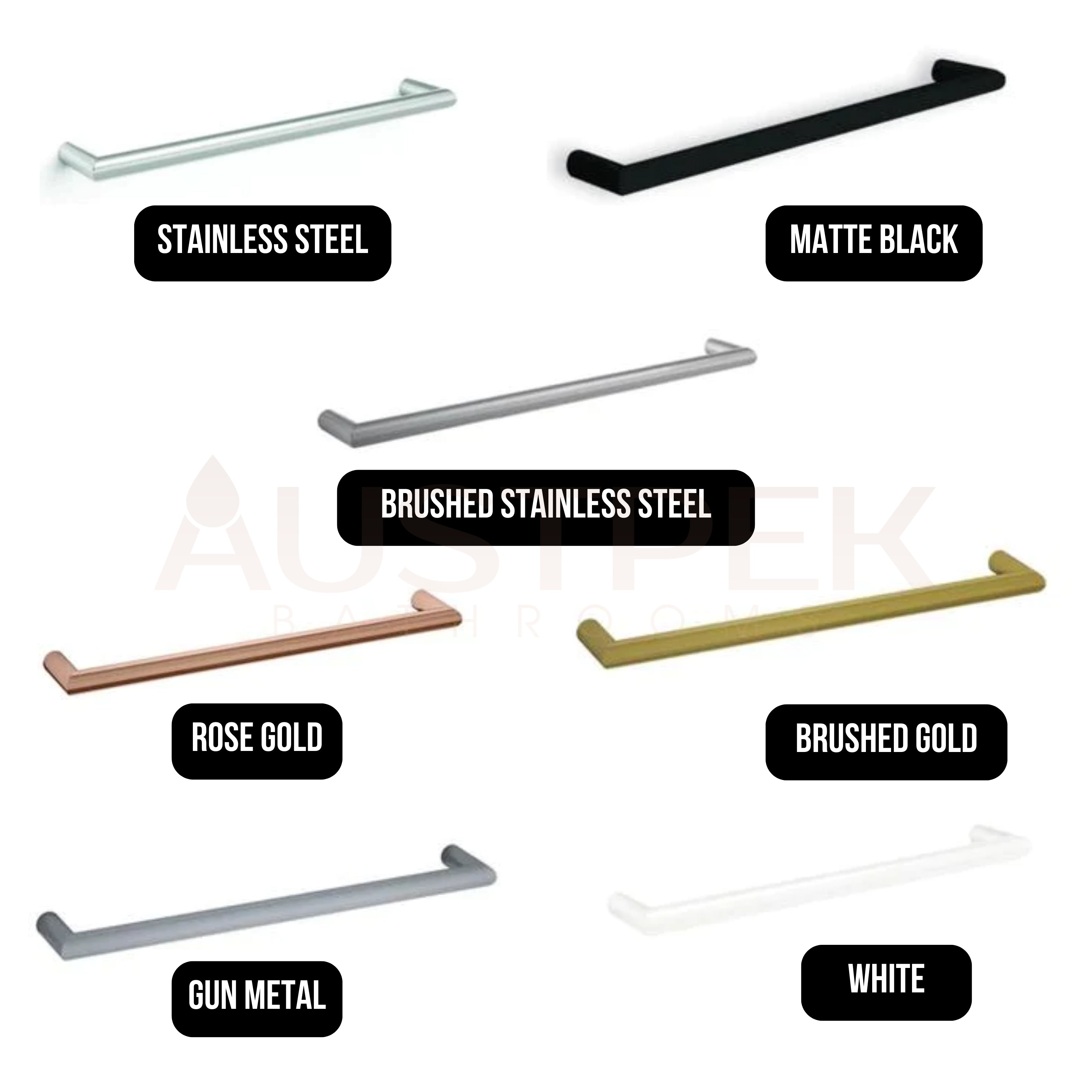 THERMOGROUP ROUND SINGLE BAR HEATED TOWEL RAIL 632MM ROSE GOLD