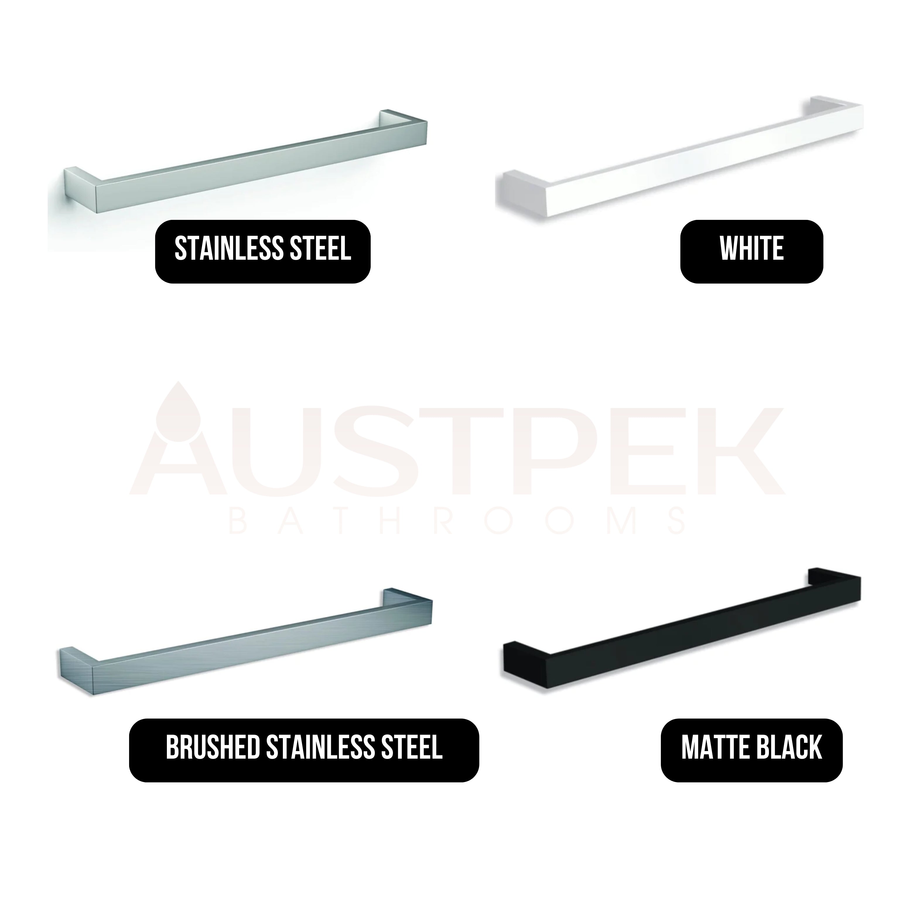 THERMOGROUP SQUARE SINGLE BAR HEATED TOWEL RAIL 632MM POLISHED STAINLESS STEEL