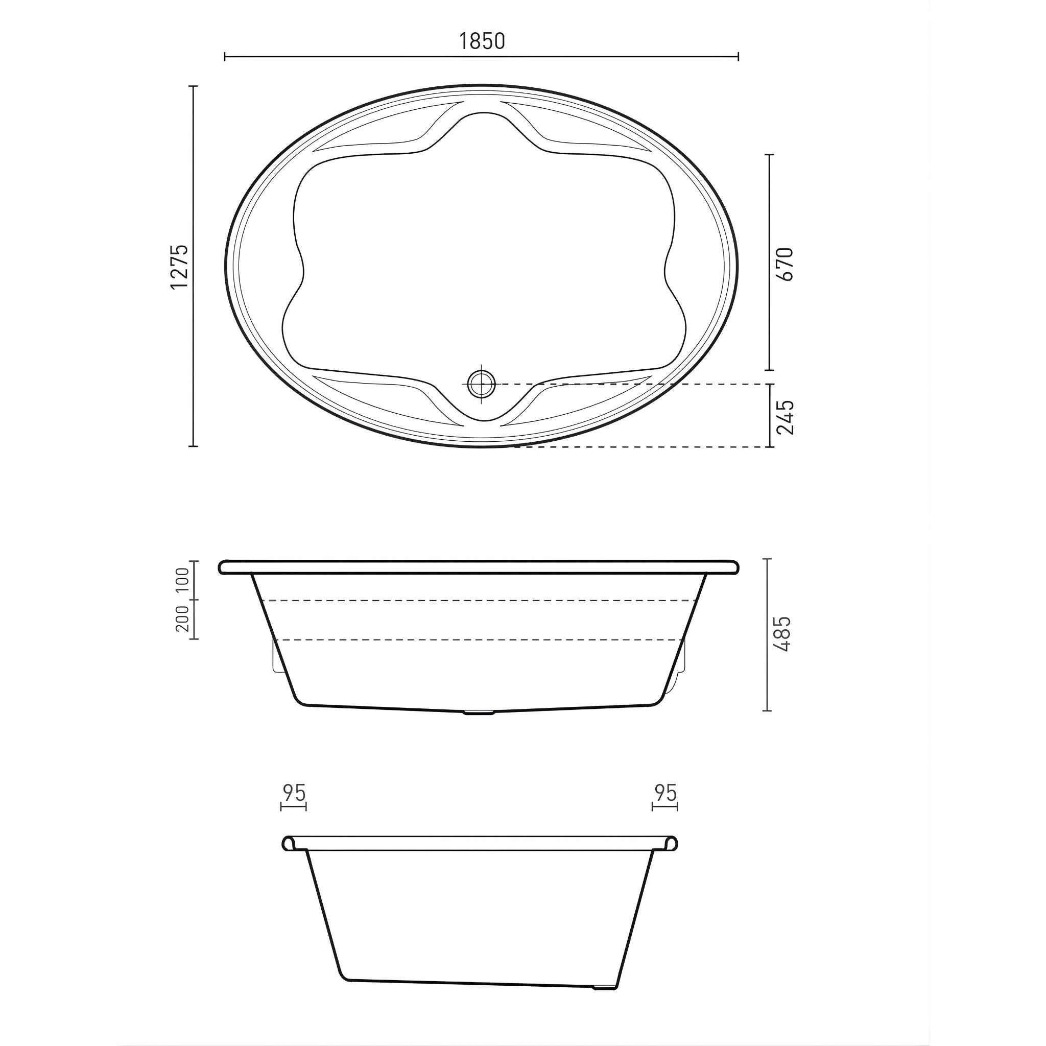 DECINA DUO ISLAND BATH GLOSS WHITE 1850MM