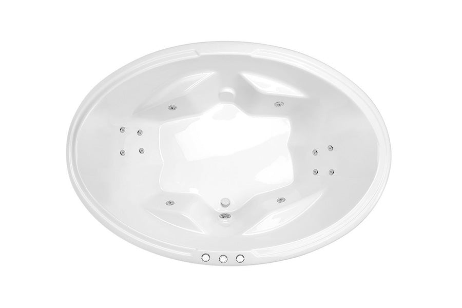 DECINA DUO INSET SANTAI SPA BATH GLOSS WHITE 1850MM WITH 12-JETS