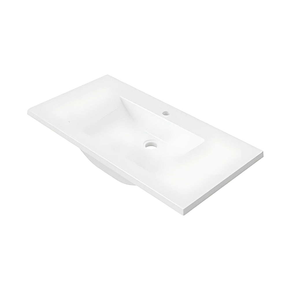 DUROCLASS MONACO GLOSS WHITE SINGLE BOWL UNDERMOUNT VANITY TOP (MULTIPLE SIZES AVAILABLE)