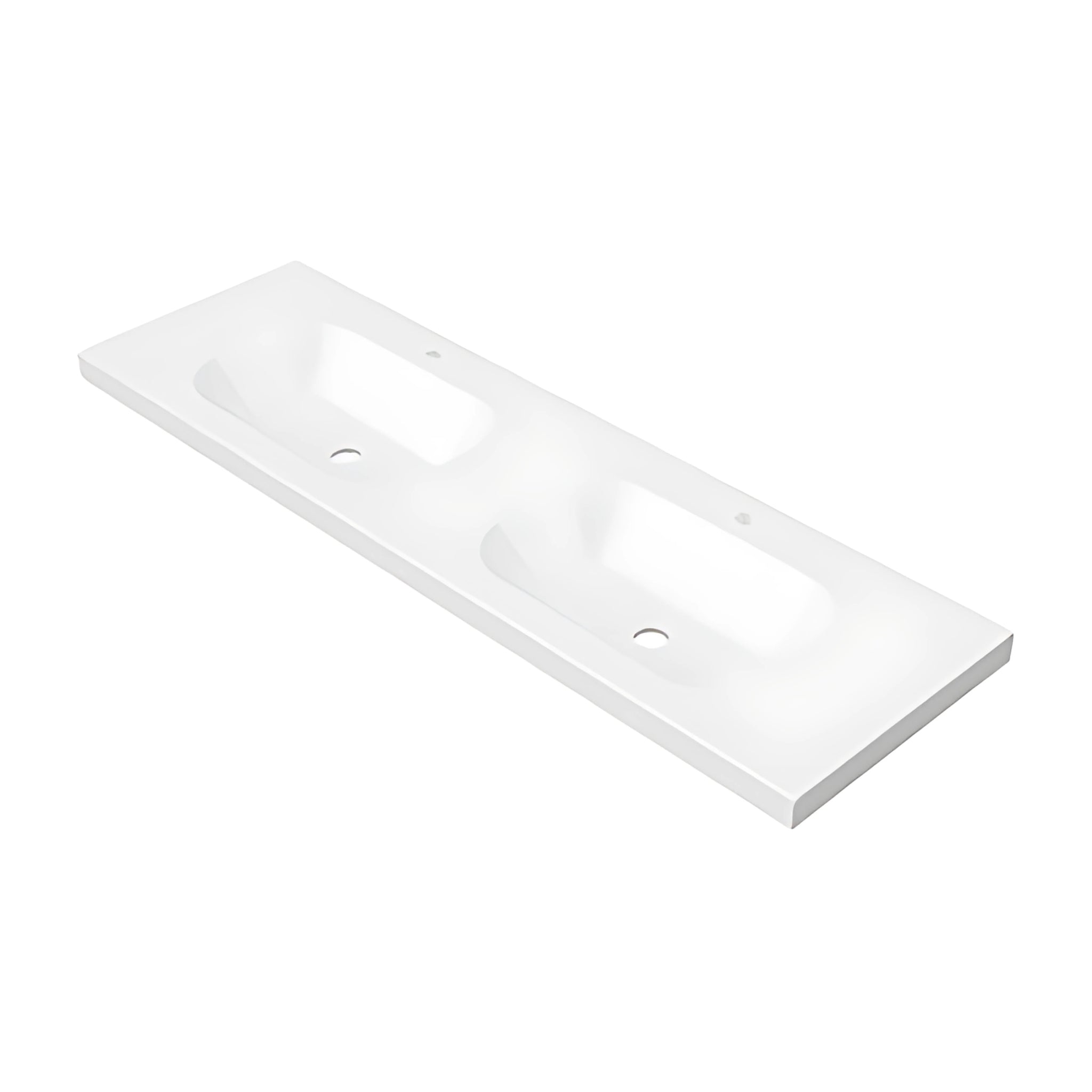 DUROCLASS OLYMPIC STADIUM GLOSS WHITE DOUBLE BOWL UNDERMOUNT VANITY TOP (AVAILABLE IN 1500MM AND 1800MM)
