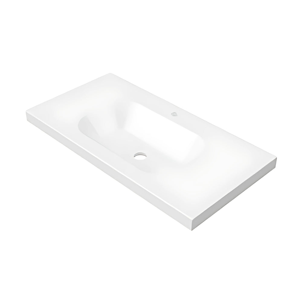 DUROCLASS OLYMPIC STADIUM GLOSS WHITE SINGLE BOWL UNDERMOUNT VANITY TOP (MULTIPLE SIZES AVAILABLE)