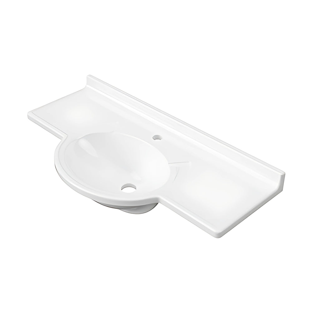 DUROCLASS SUPREME FORWARD GLOSS WHITE SINGLE BOWL SEMI-RECESSED VANITY TOP (MULTIPLE SIZES AVAILABLE)