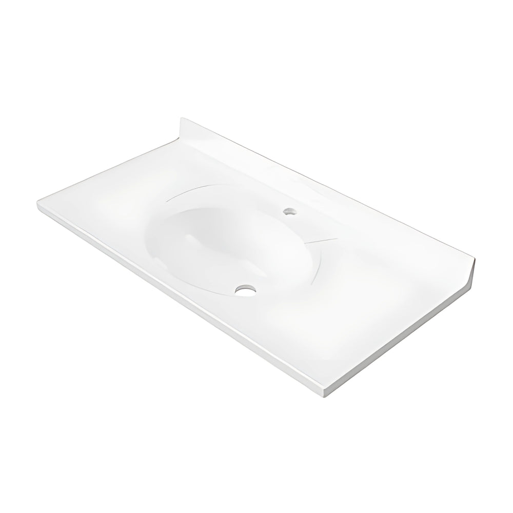 DUROCLASS SUPREME GLOSS WHITE SINGLE BOWL UNDERMOUNT VANITY TOP (MULTIPLE SIZES AVAILABLE)