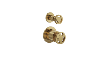 LINSOL DYNAMIK 2-PLATES WALL MIXER WITH DIVERTER BRUSHED BRASS