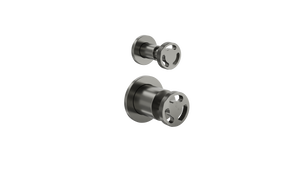 LINSOL DYNAMIK 2-PLATES WALL MIXER WITH DIVERTER GUN METAL