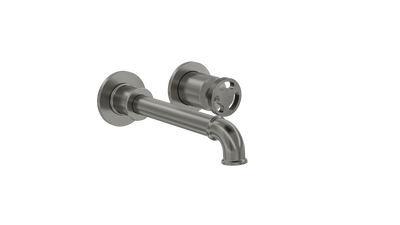 LINSOL DYNAMIK 2-PLATES WALL BASIN/ BATH MIXER GUN METAL
