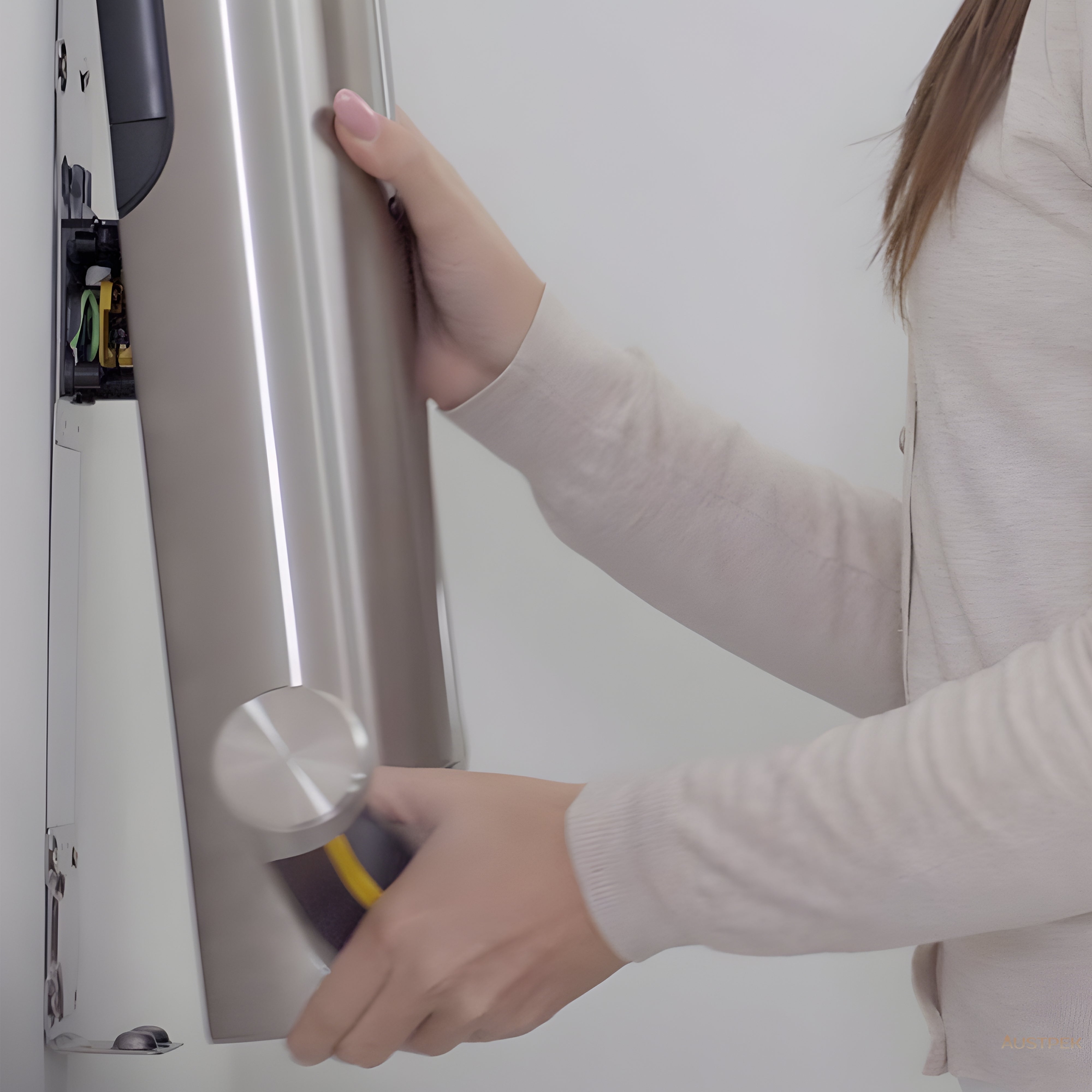 DYSON AIRBLADE 9KJ SENSOR HAND DRYER BRUSHED STAINLESS STEEL 500MM X 450MM