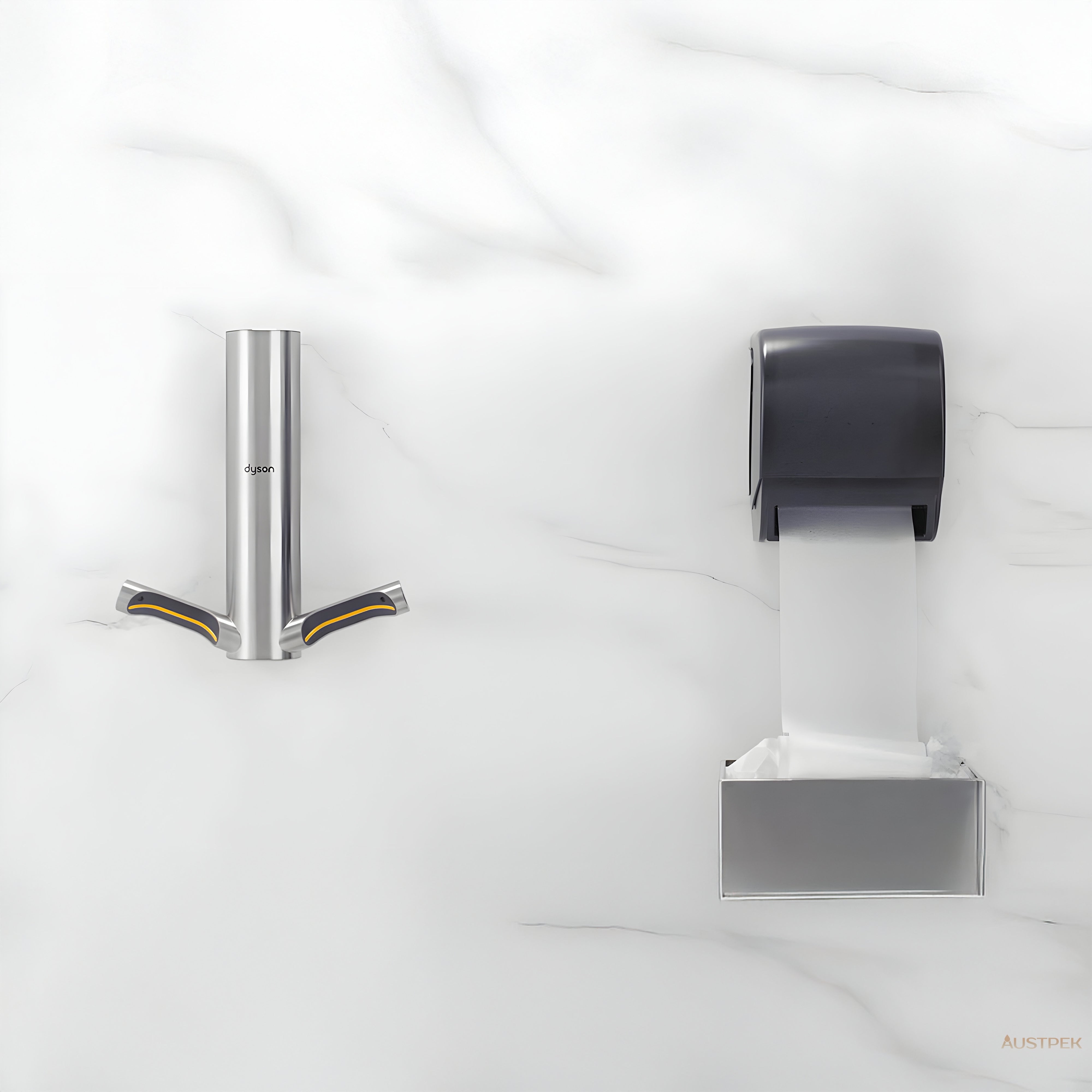 DYSON AIRBLADE 9KJ SENSOR HAND DRYER BRUSHED STAINLESS STEEL 500MM X 450MM