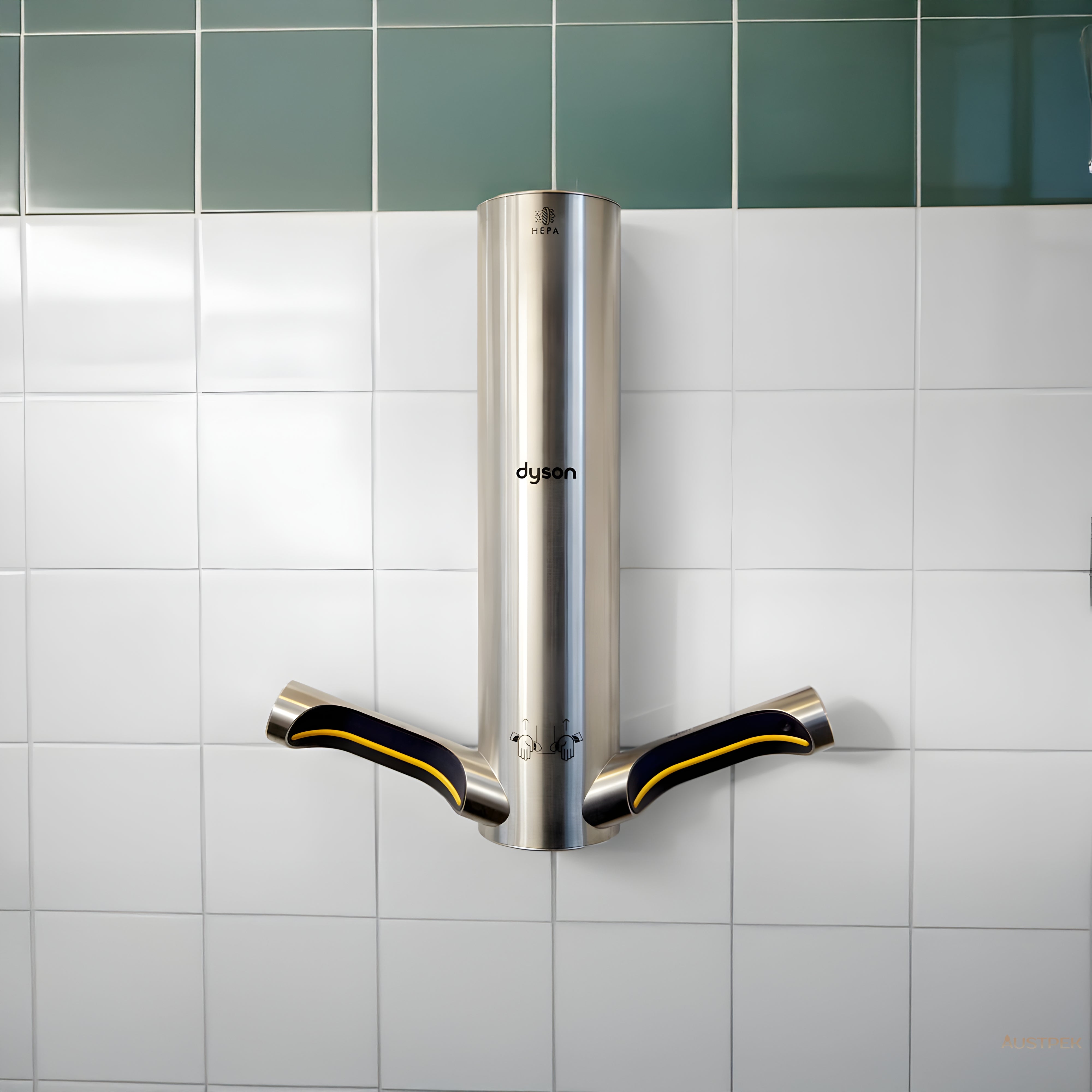 DYSON AIRBLADE 9KJ SENSOR HAND DRYER BRUSHED STAINLESS STEEL 500MM X 450MM