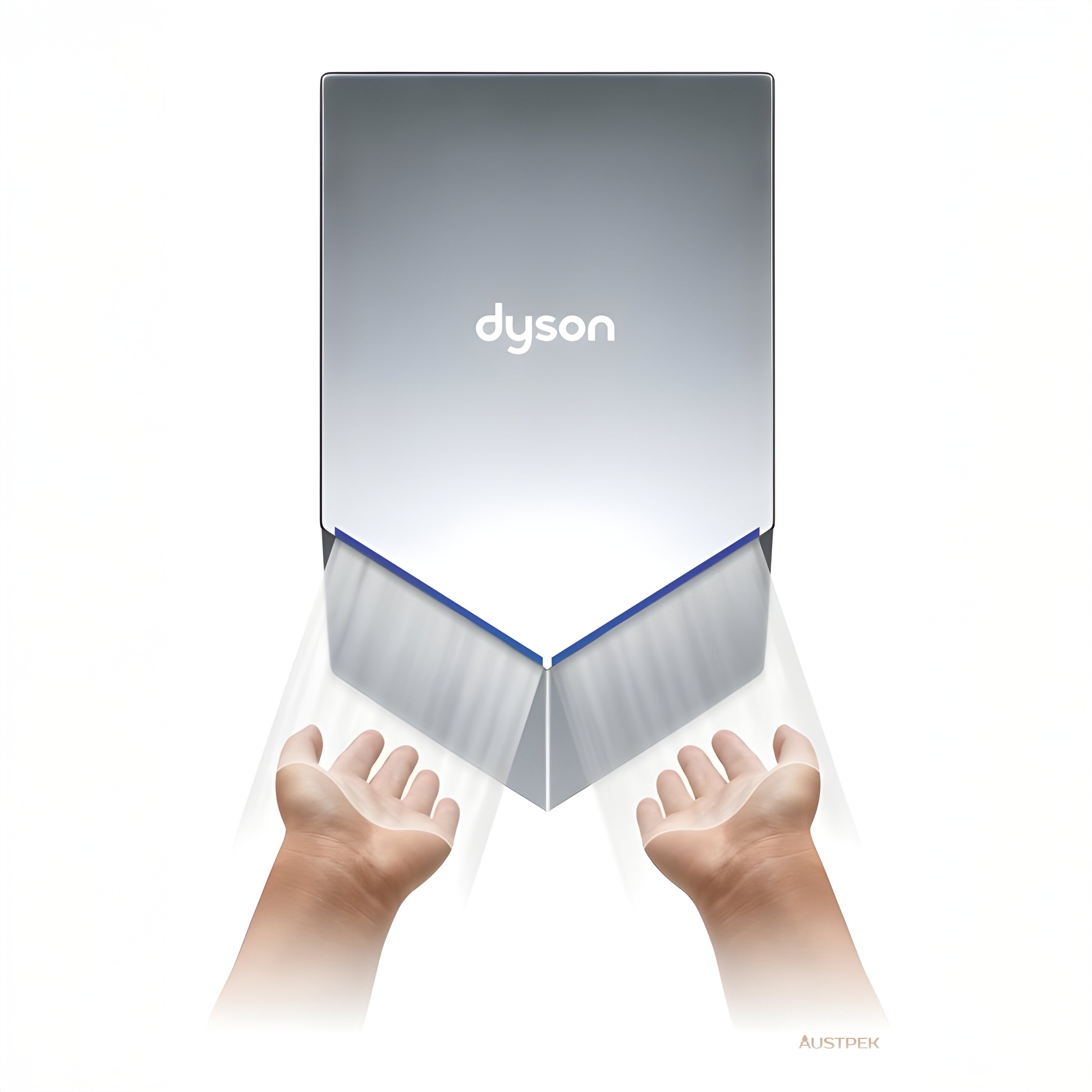 DYSON AIRBLADE V SENSOR HAND DRYER SPRAYED NICKEL 394MM X 234MM