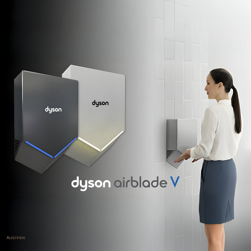 DYSON AIRBLADE V SENSOR HAND DRYER SPRAYED NICKEL 394MM X 234MM