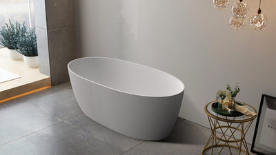 RIVA DELTA SUPER SLIM EDGE FREESTANDING BATHTUB MATTE WHITE (AVAILABLE IN 1500MM AND 1700MM)