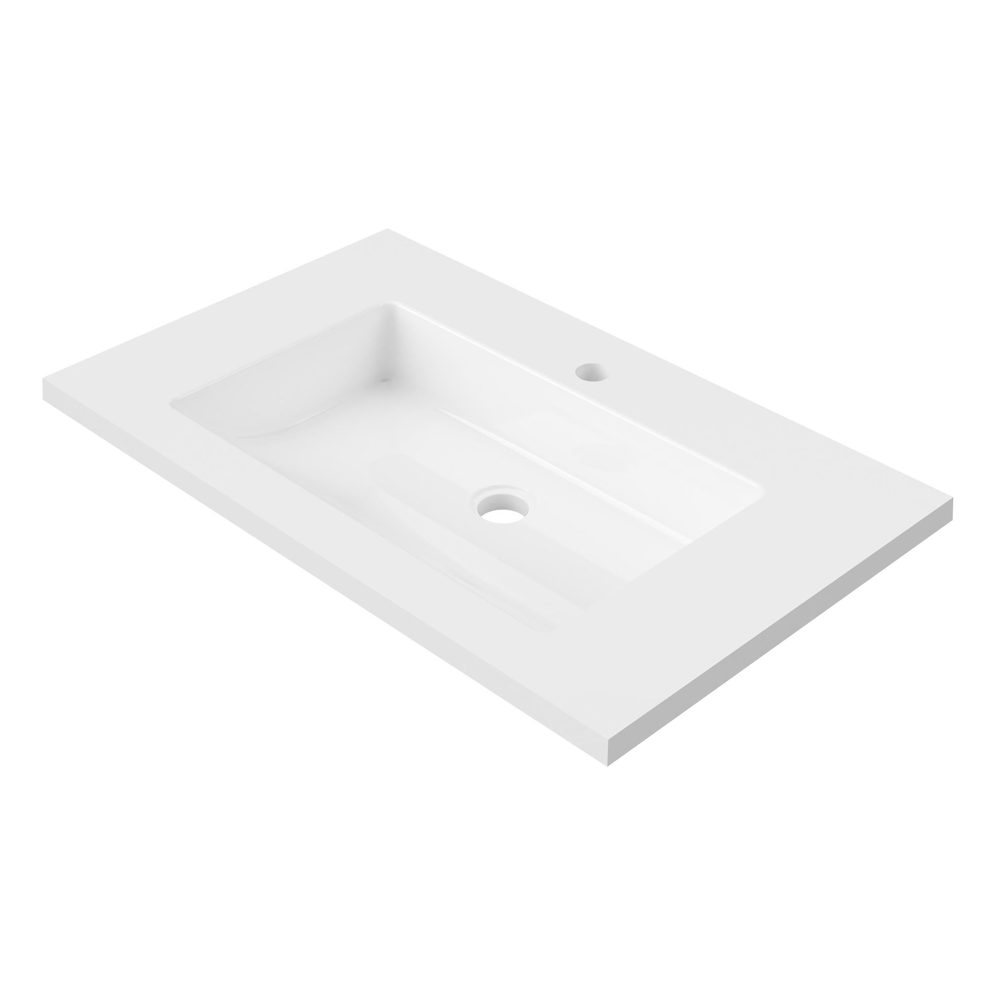 DUROCLASS ESSENTIAL SINGLE BOWL INTEGRATED VANITY TOP GLOSS WHITE (MULTIPLE SIZES AVAILABLE)