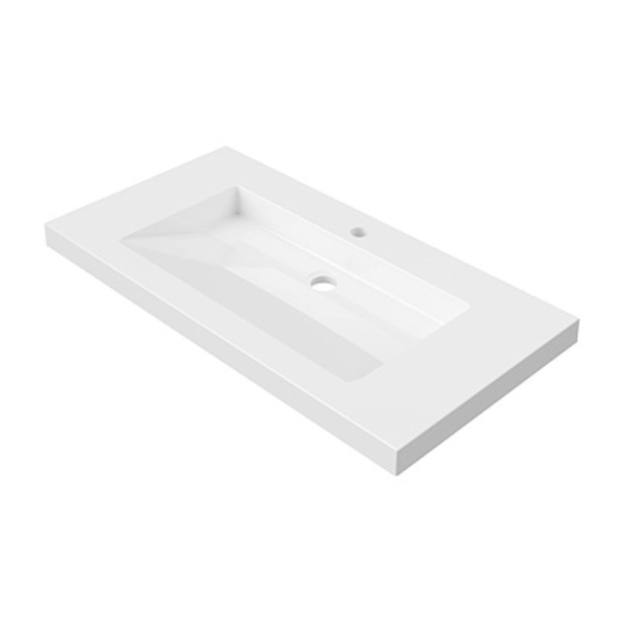 DUROCLASS VOGUE MAJOR SINGLE BOWL INTEGRATED VANITY TOP GLOSS WHITE (AVAILABLE IN 900MM AND 1200MM)