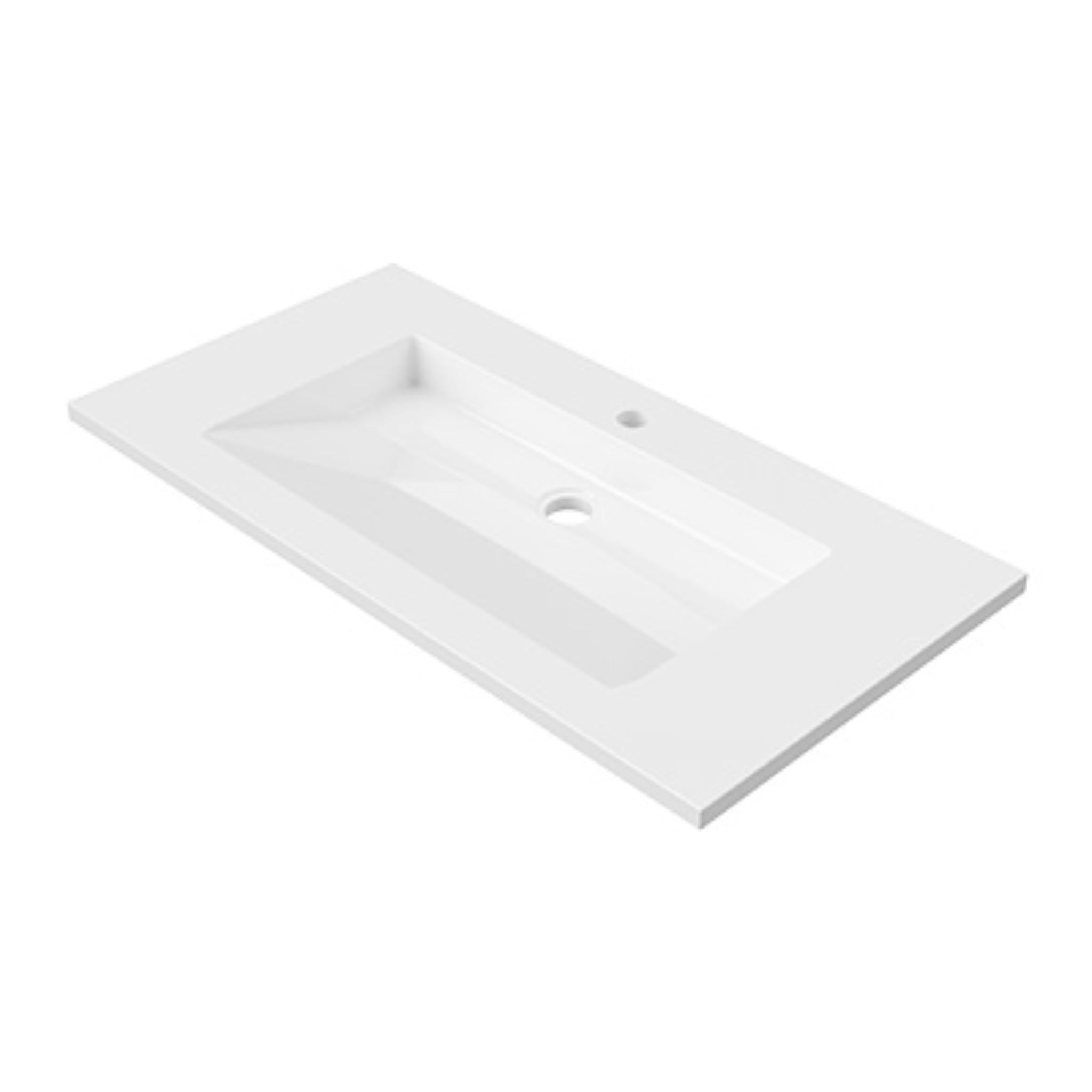 DUROCLASS VOGUE SINGLE BOWL INTEGRATED VANITY TOP GLOSS WHITE (AVAILABLE IN 900MM AND 1200MM)