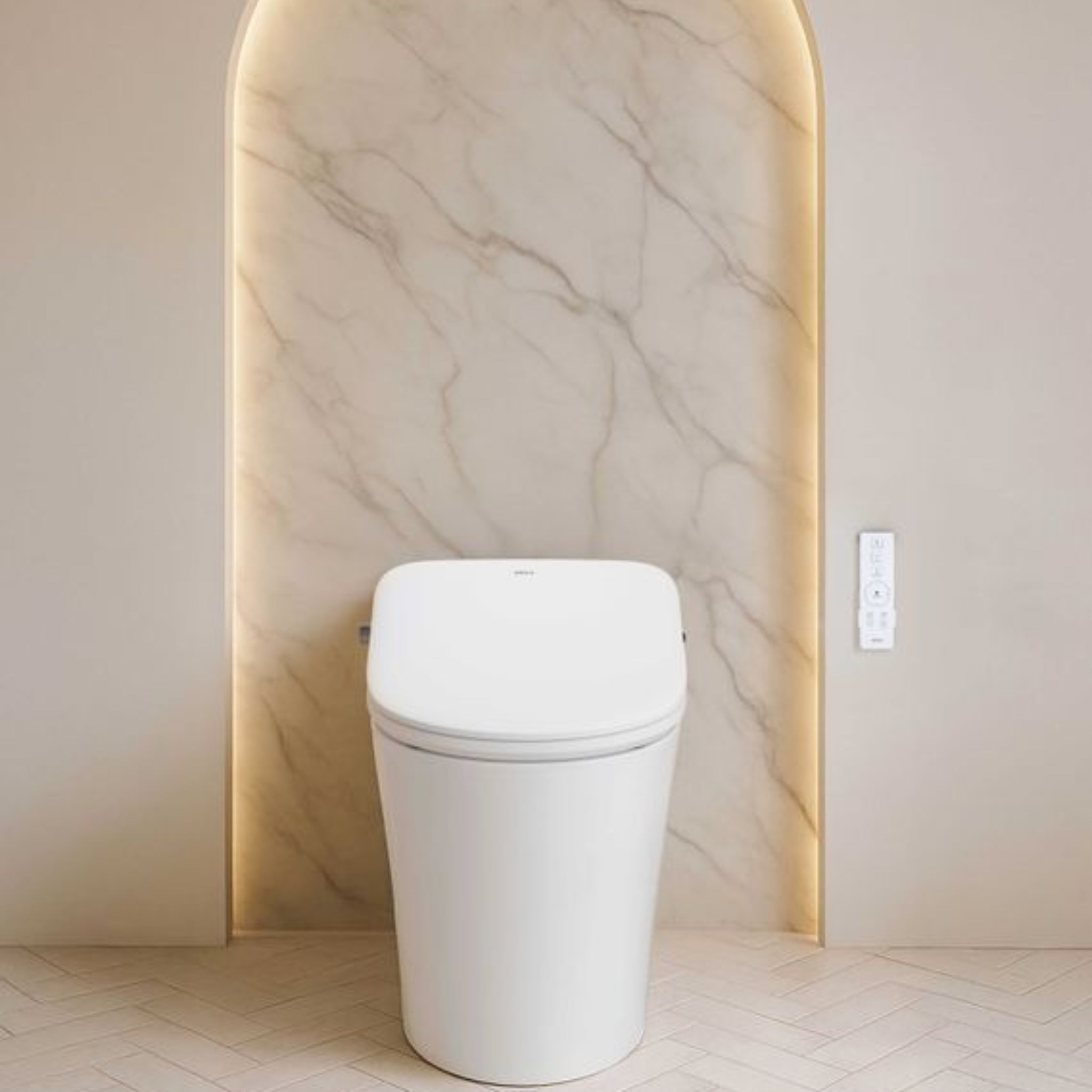 ATTICA GAIA WELLNESS SPA SMART BIDET SEAT WITH REMOTE CONTROL D-SHAPED GLOSS WHITE