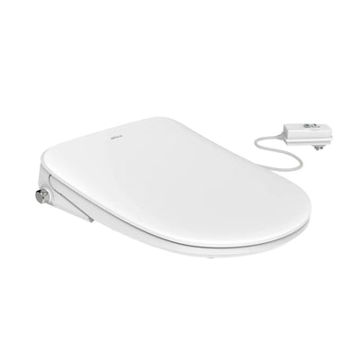 ATTICA GAIA BIDET W/ REMOTE CONTROL AND INSPIRE ALZANO RIMLESS WALL HUNG TOILET PACKAGE D-SHAPE GLOSS WHITE