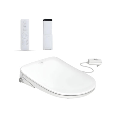 INSPIRE ALZANO RIMLESS BACK-TO-WALL TOILET SUITE AND SPA SMART BIDET SEAT WITH REMOTE CONTROL D-SHAPE GLOSS WHITE