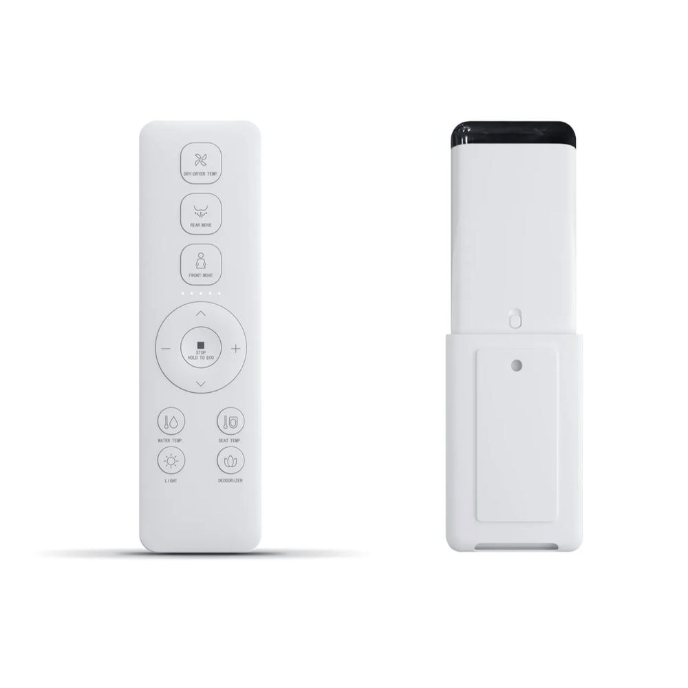 INSPIRE VOGHERA RIMLESS WALL-FACED TOILET PAN AND SPA SMART BIDET SEAT WITH REMOTE CONTROL D-SHAPE GLOSS WHITE