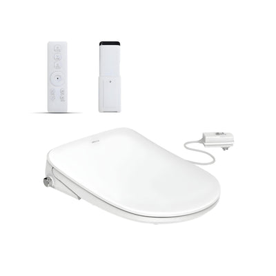 INSPIRE ALZANO RIMLESS WALL-FACED TOILET PAN AND SPA SMART BIDET SEAT WITH REMOTE CONTROL D-SHAPE GLOSS WHITE