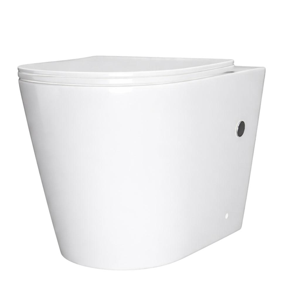 INSPIRE RADIANT RIMLESS BACK-TO-WALL TOILET SUITE AND SPA SMART BIDET SEAT WITH REMOTE CONTROL D-SHAPE GLOSS WHITE