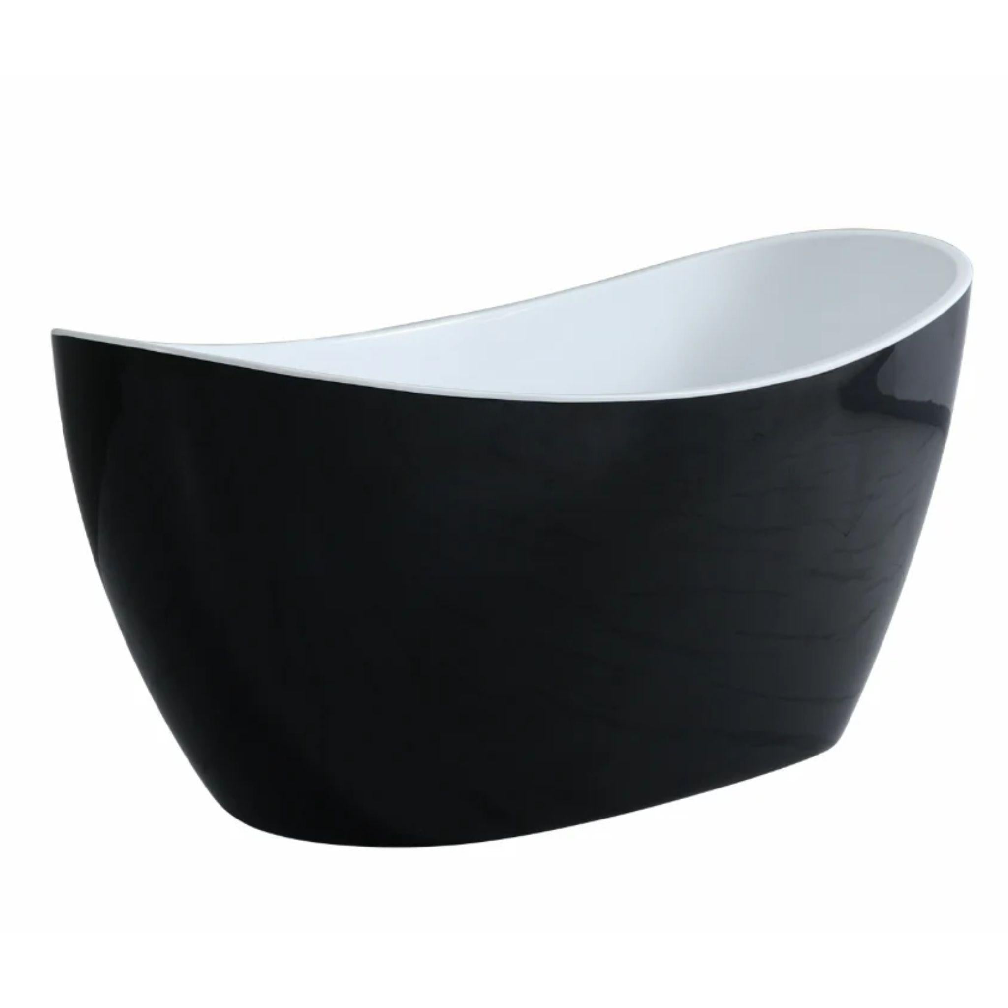 POSEIDON EVIE FREE STANDING BATHTUB GLOSS BLACK (AVAILABLE IN 1500MM AND 1660MM)