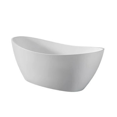 POSEIDON EVIE FREESTANDING NON OVERFLOW BATHTUB 1660MM MATTE WHITE