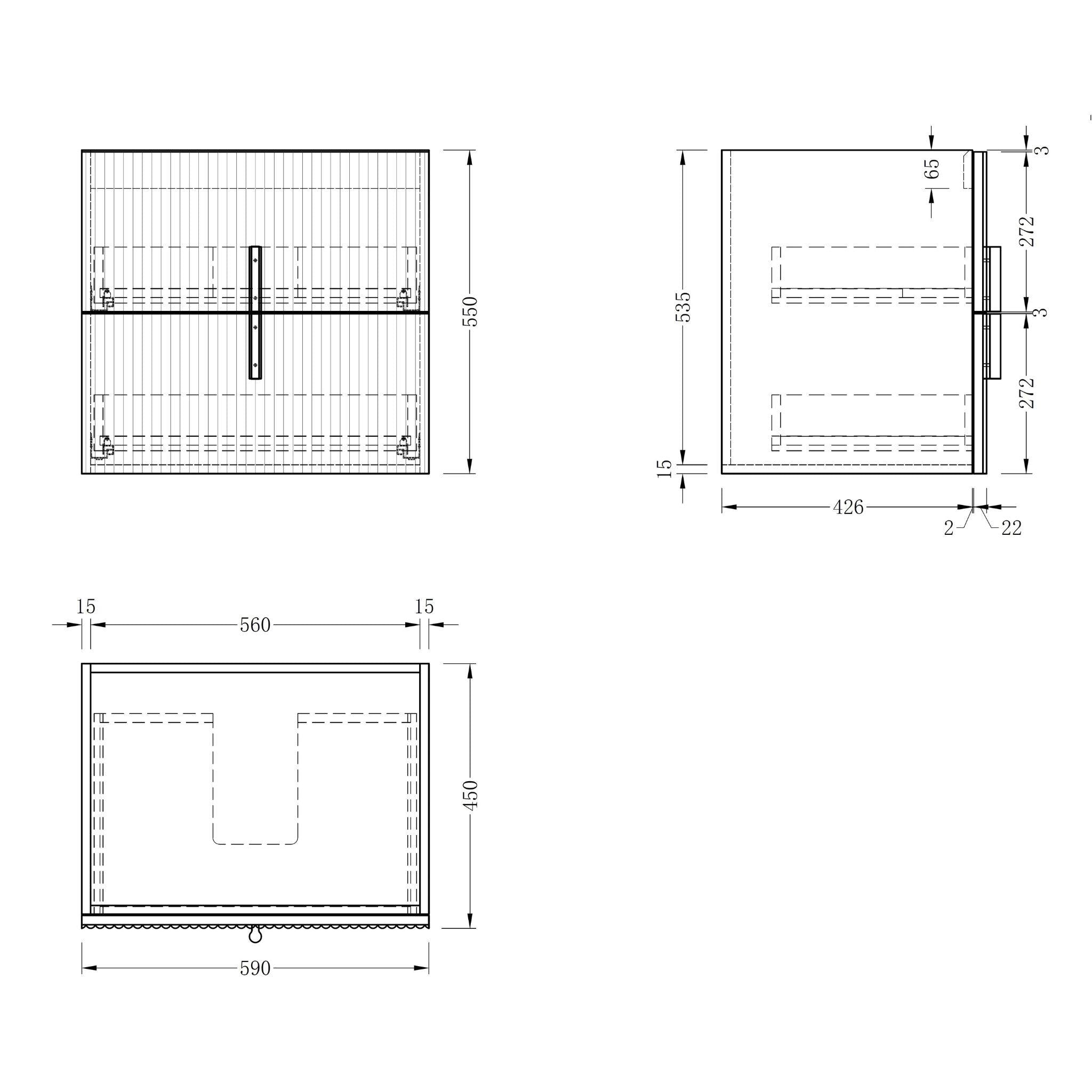 ORIO EDEN MATTE WHITE 600MM SINGLE BOWL WALL HUNG VANITY