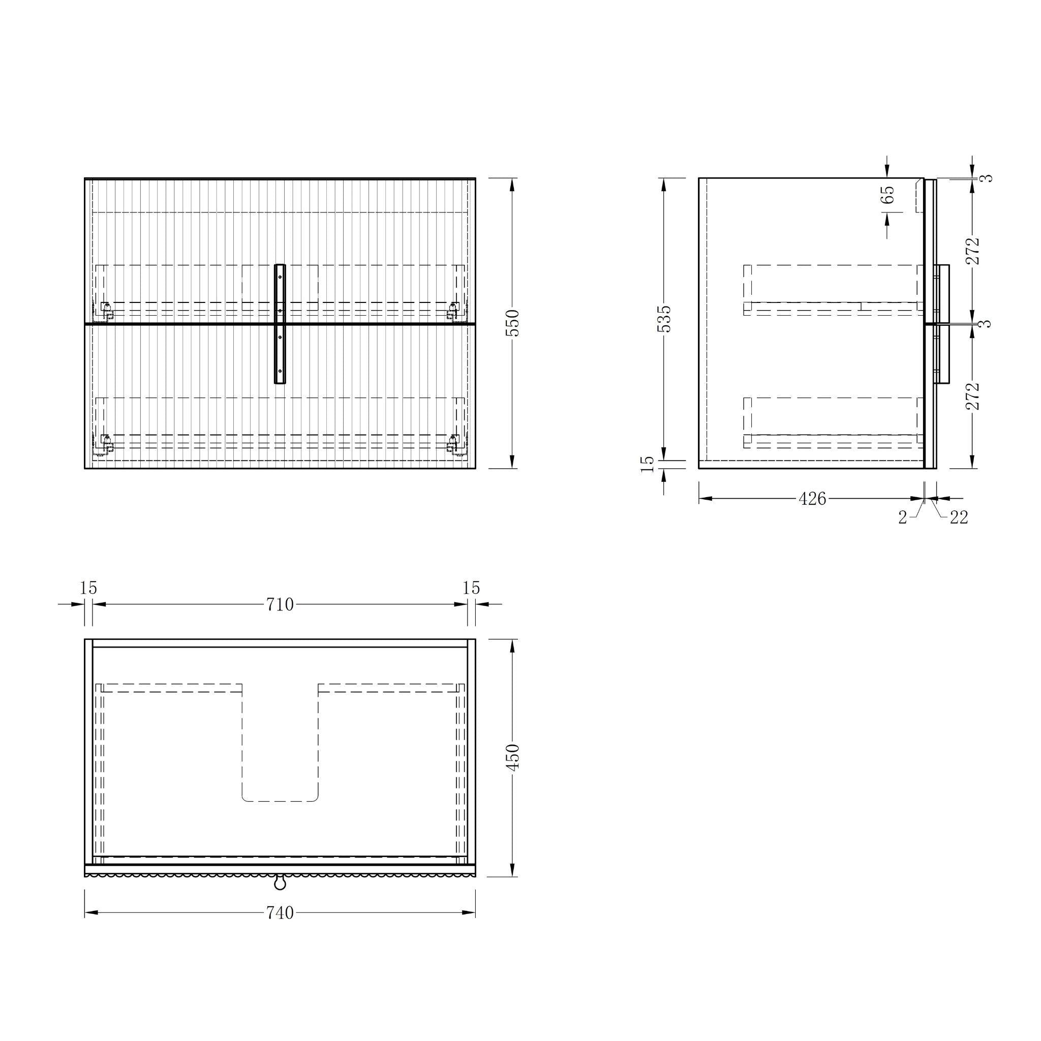 ORIO EDEN LIGHT WALNUT 750MM SINGLE BOWL WALL HUNG VANITY