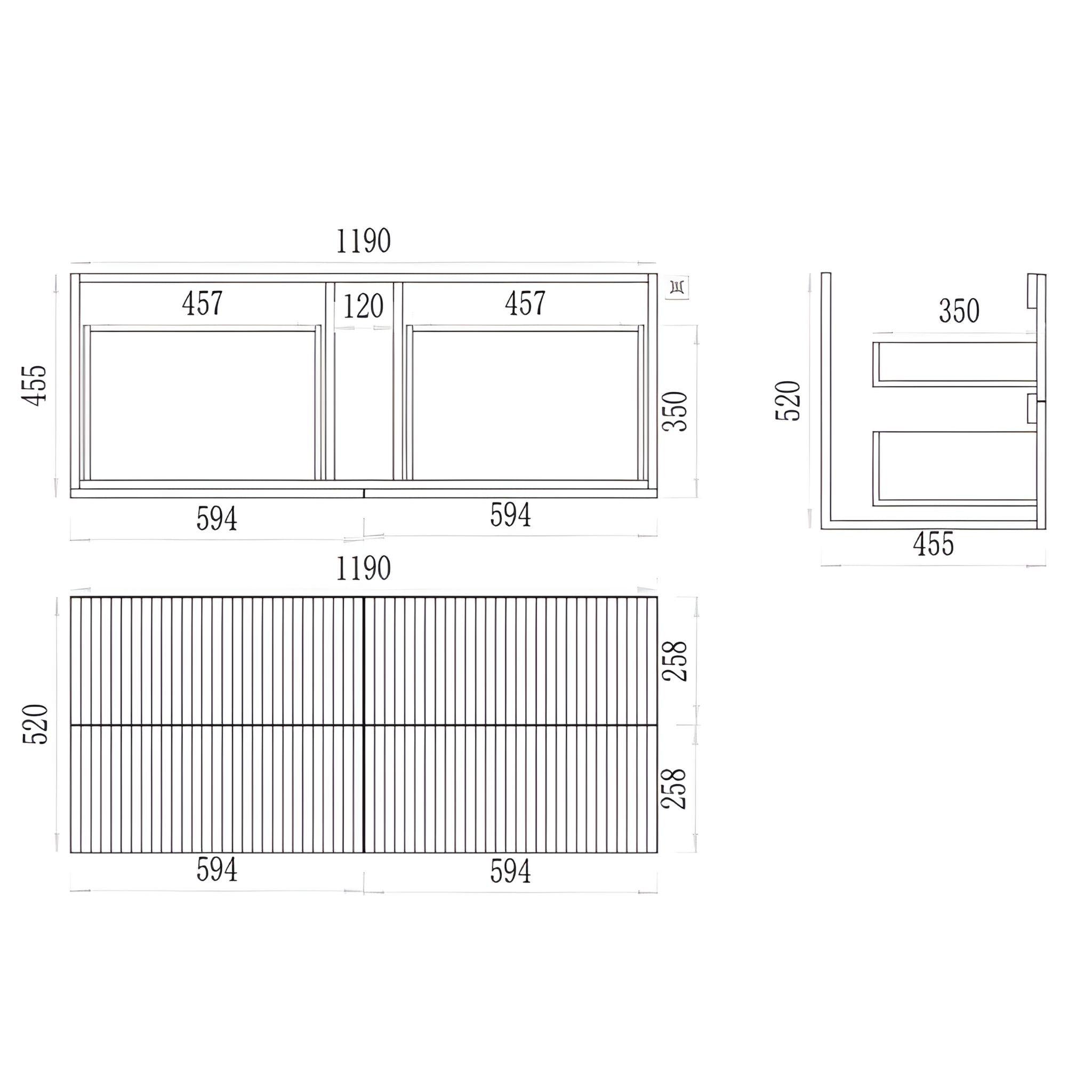 CETO EDEN PRIME OAK 1200MM SINGLE BOWL WALL HUNG VANITY