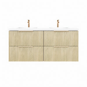 CETO EDEN CLASSIC OAK 1200MM DOUBLE BOWL WALL HUNG VANITY