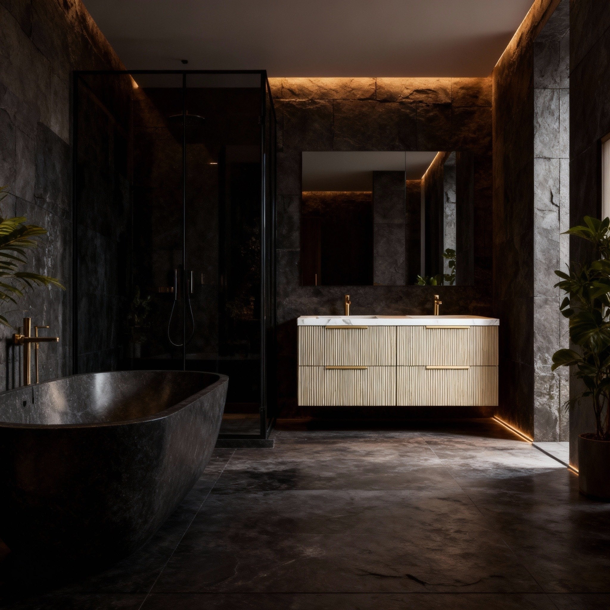 CETO EDEN CLASSIC OAK 1200MM DOUBLE BOWL WALL HUNG VANITY