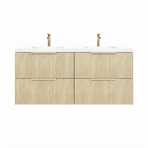 CETO EDEN CLASSIC OAK 1500MM DOUBLE BOWL WALL HUNG VANITY