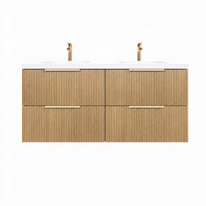 CETO EDEN PRIME OAK 1500MM DOUBLE BOWL WALL HUNG VANITY