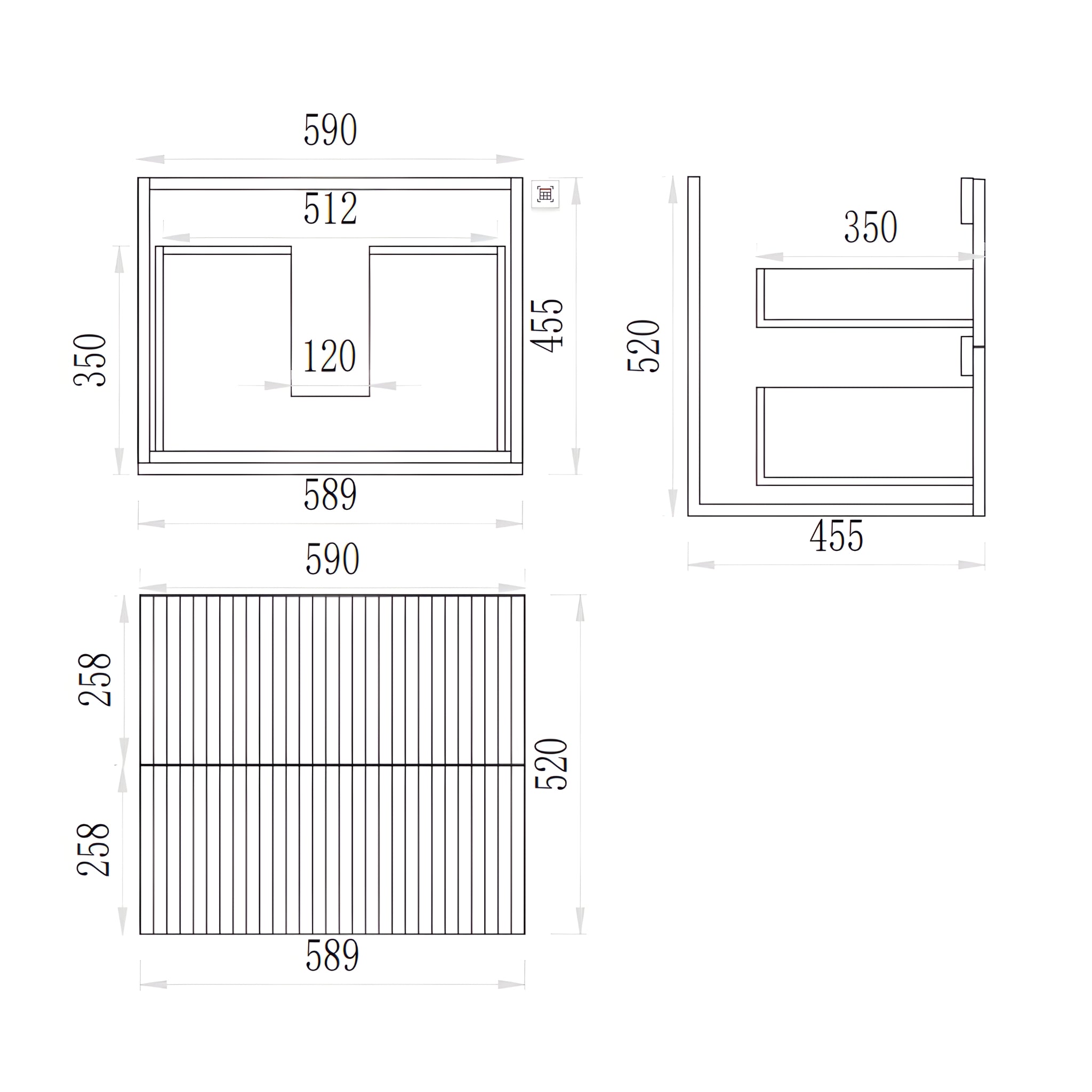 CETO EDEN CLASSIC OAK 600MM SINGLE BOWL WALL HUNG VANITY
