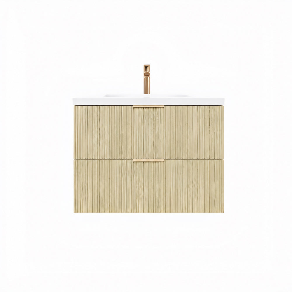 CETO EDEN CLASSIC OAK 750MM SPACE SAVING SINGLE BOWL WALL HUNG VANITY