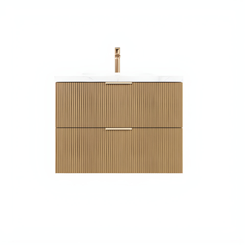 CETO EDEN PRIME OAK 750MM SPACE SAVING SINGLE BOWL WALL HUNG VANITY