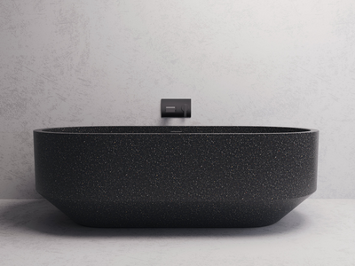 MADU EDEN FREESTANDING BATHTUB TERRAZO STONE BLACK 1700MM